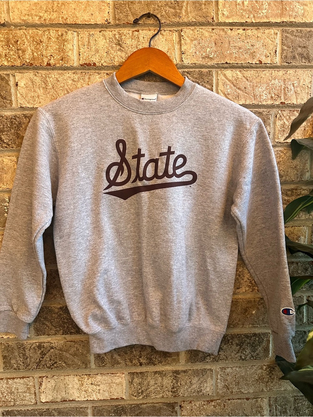 Kids Champion Gray Mississippi 'State' Crewneck Sweatshirt